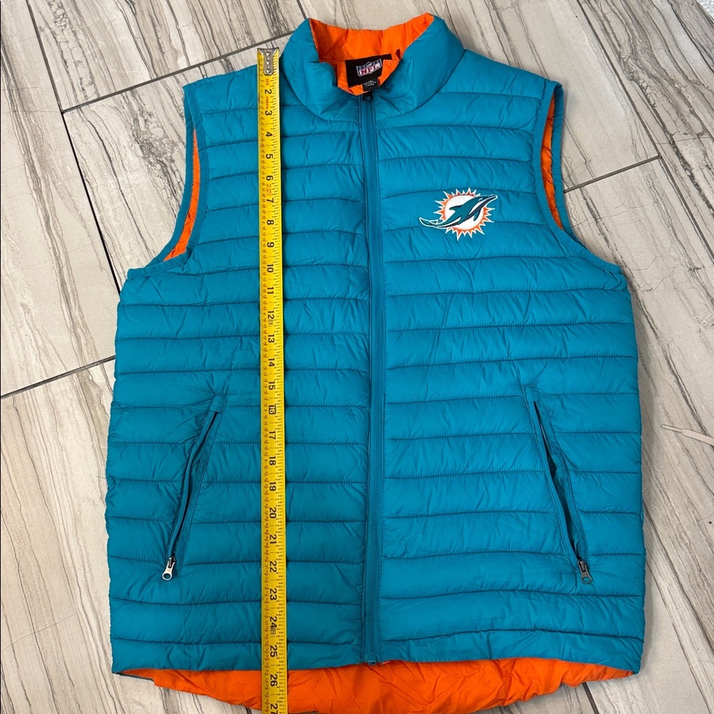 Miami Dolphins Teal and Orange Puffer Vest - Picture 7 of 7